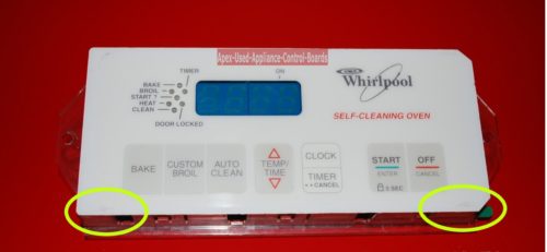 Part # 3196248 Whirlpool Oven Main Control Board (used, overlay fair)