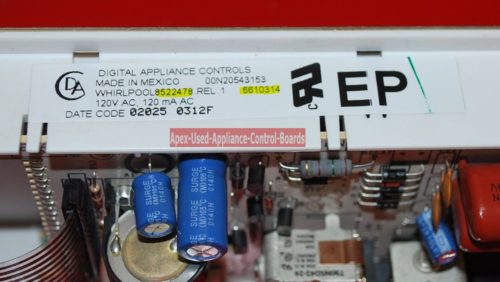 Part # 6610314, 8522478 Whirlpool Oven Control Board (used, overlay fair)