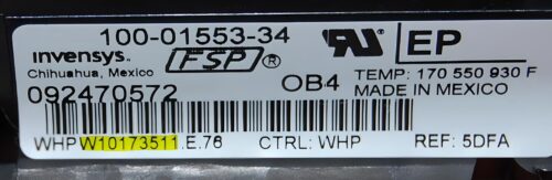 Part # WPW10271734 | W10173511 | Whirlpool Oven Control Board (overlay good - Black)