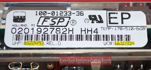 Part # WP6610454 | 6610314 | 8522493 | Whirlpool Oven Control Board (overlay good - Bisque)