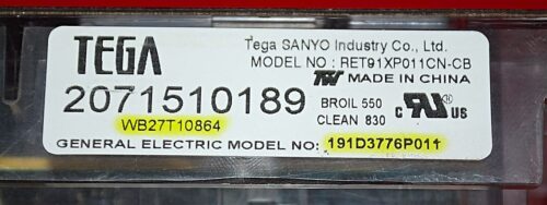 Part # WB27T10864 | 191D3776P011 | GE Oven Control Board (overlay good - Silver)