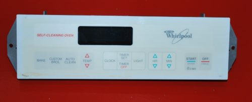 Part # 6610057 | 3196217 - Whirlpool oven Control Board (used, overlay good - Yellow)