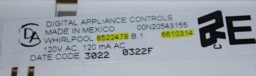 Part # WP6610454 | 6610314 | 8522478 | Whirlpool Oven Control Board (overlay good - Bisque)
