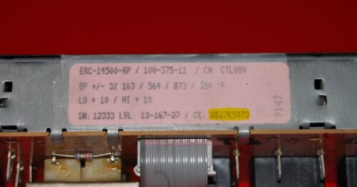 Part # WB27K5073, ERC-14500-RP, 100-375-11 GE Oven Electronic Control Board (used, overlay fair - Black)