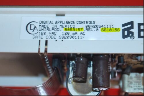 Part # 6610156, 8053157 - Whirlpool Oven Electronic Control Board (used, overlay poor)