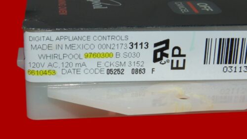 Part # WP6610456 | 6610453 | 9760300 | Whirlpool Oven Control Board (overlay fair - Black)