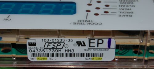 Part # WP6610457 | 8522491 | 6610312 | Whirlpool Oven Control Board (overlay good - White)