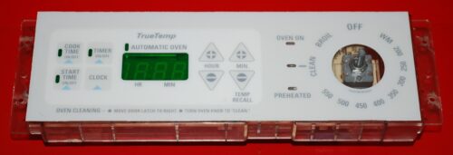 Part # WB27T10230, 191D2818P002 GE Oven Electronic Control Board and Clock (used, overlay fair - White/Gray)