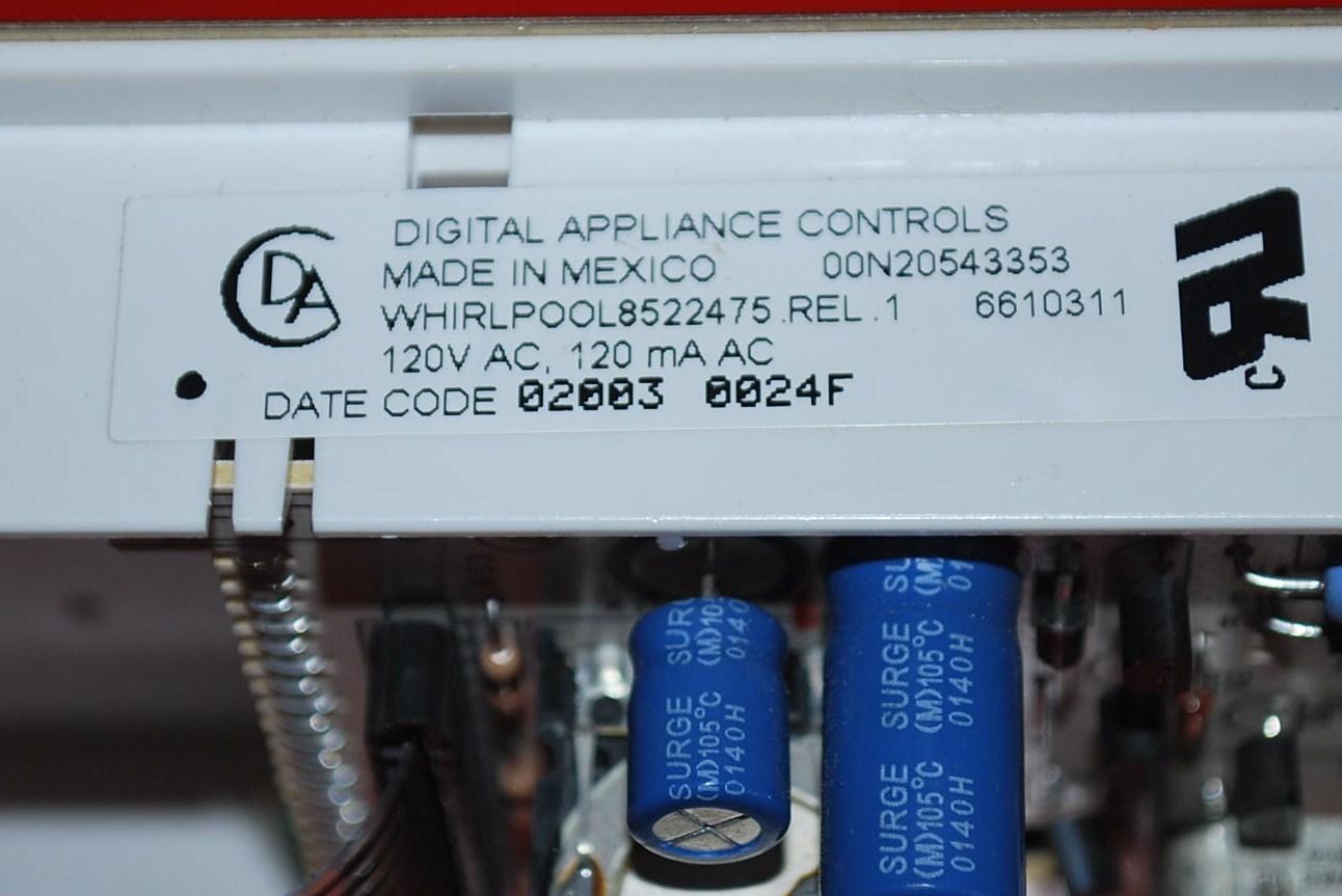 Whirlpool Part 6610311, 8522475 75 Oven Electronic Control Board