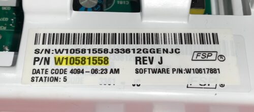 Part # W10581558 | Kenmore Washer Control Board