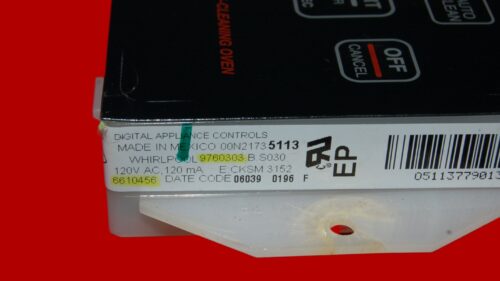 Whirlpool Oven Control Board 6610456 | 9760303 | OEM Used Tested (overlay fair - Black)