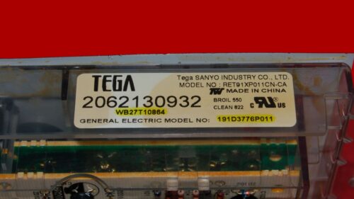 Part # WB27T10864 | 191D3776P011 | GE Oven Control Board (overlay fair - Black)