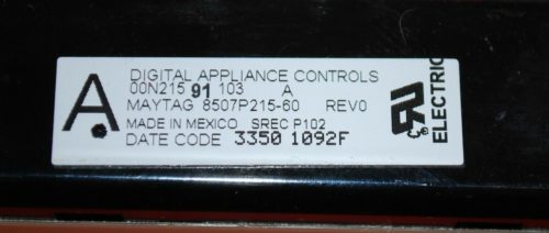 Part # 8507P215-60 Maytag Oven Electronic Control Board (used, overlay very good)