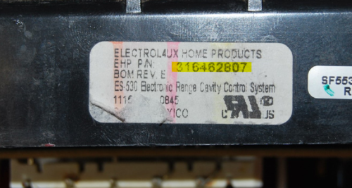 Part # 316462807 - Kenmore Oven Electronic Control Board (used, overlay good - Black)