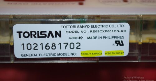 Part # WB27K10027, 183D7142P002 - GE Oven Electronic Control Board And Clock (used, overlay Fair, yellow)