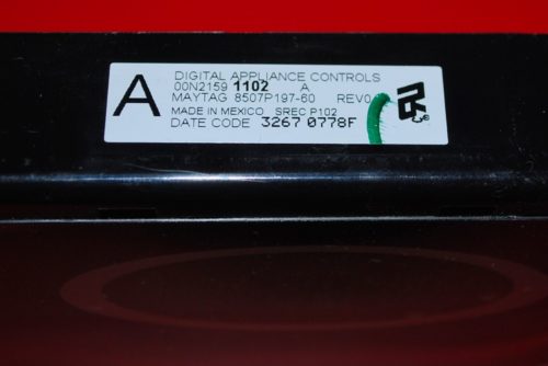 Part # 8507P197-60 Maytag Oven Electronic Control Board (used, overlay fair - black)