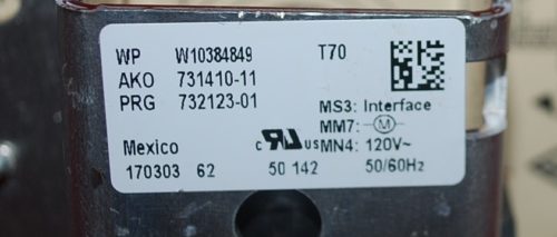 Part # W10384849 Whirlpool Front Load Washer Motor Control Board