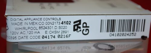 Part # 6610395, 8524301 - Whirlpool Oven Electronic Control Board (used, overlay fair)