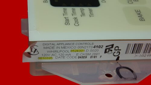 Part # 6610395 | 8524301 | Whirlpool Gas Oven Control Board (overlay fair - Yellow)