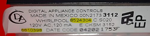 Part # WP6610456 | 6610398 | 8524304 | Whirlpool Oven Control Board (overlay fair - Black)