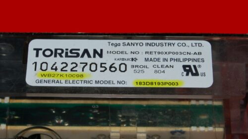 GE Oven Control Board 183D8193P003 | WB27K10098 | OEM Used Tested (overlay fair - Black)