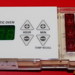 Part # 164D3147G016 | WB27X10022 - $69 GE Oven Control Board (used, overlay good - Bisque)