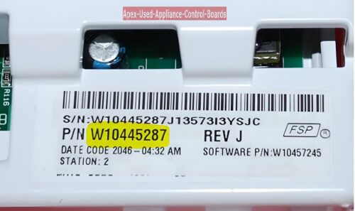 Part # W10480094 | W10445287 | Whirlpool Washer Control Board