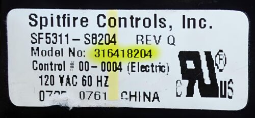 Part # 5304511908 | 316418204 | Frigidaire Oven Control Board (overlay fair - White)