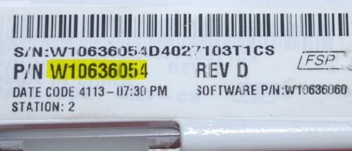 Part # W10636054 | Whirlpool Washer Main Control Board