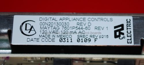 Part # 74003593 | 7601P544-60 - Jenn-air Oven Control Board (used, overlay very good - White)