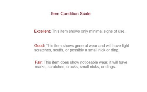 Item Condition Scale (3) Item Condition Scale (3)