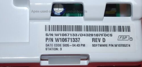 Part # W10671337 | Whirlpool Washer Control Board