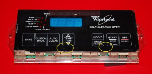 Part # 8522489, 6610310 Whirlpool Oven Electronic Control Board (used, overlay fair)