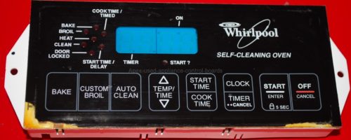 Part # 6610313, 8522477 - Whirlpool Oven Electronic Clock And Control Board (used, overlay poor)