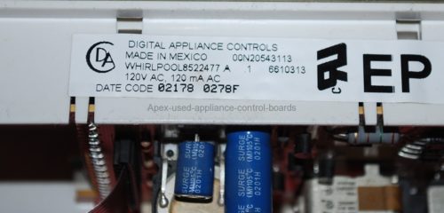Part # 6610313, 8522477 - Whirlpool Oven Electronic Clock And Control Board (used, overlay poor)