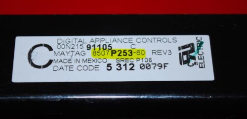 Part # 8507P253-60 Maytag Electronic Control Board (used, overlay fair - Black)