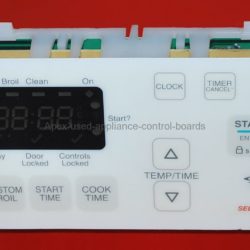 Part # 9760299 | 6610452 - $69 Whirlpool Oven Control Board and Clock (used, overlay very good - Yellow)