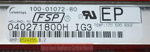 Part # 8524255 | Whirlpool Oven Control Board (overlay fair - Black)