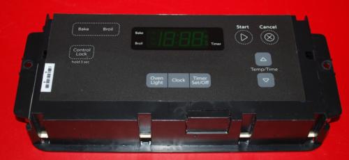 Part # W1024883 - Whirlpool Oven Control Board (used, overlay very good - Black)