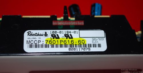 Part # 7601P616-60, 74005169 Maytag Oven Electronic Control Board And Clock (used, overlay very good)