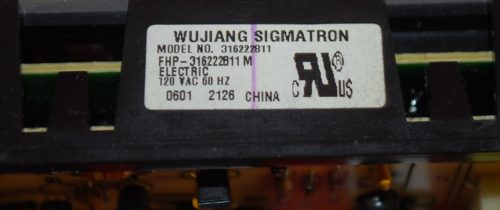 Part # 316222811 - Kenmore Oven Control Board (used, overlay good - Bisque)