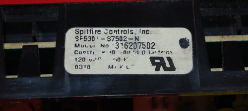 Part # 316207502 - Frigidaire Control Board (overlay poor - Black - Broken Mounting Tab)