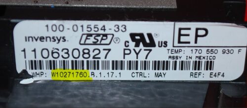 Part # W10271760, WHPW10271760 Whirlpool Oven Electronic Control Board (used, overlay good - Black)