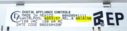 Part # 6610156 | 8053157 | Whirlpool Oven Control Board (overlay fair - Black)