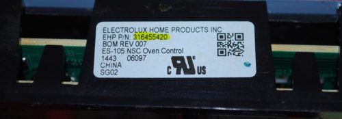 Part # 316455420 Frigidaire Oven Electronic Control Board (used, near mint)