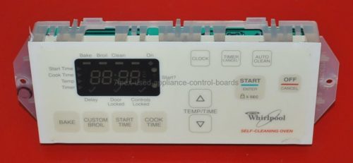 Part # 8524305, 6610399 - Whirlpool Oven Electronic Control Board And Clock (used, overlay very good)