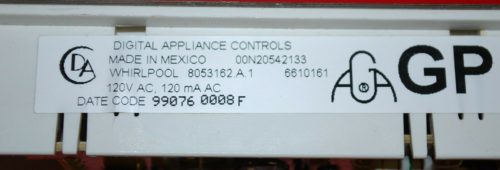 Part # 8053162, 6610161 Whirlpool Oven Electronic Control Board And Clock