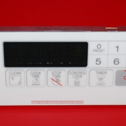 Part # 7601P546-60 | WP5701M512-60 - $89 Maytag Oven Control Board And Clock (used, overlay fair - Bisque)