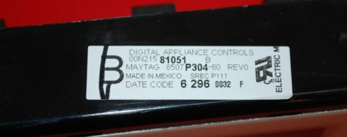 Part # 8507P304-60 | 5701M760-60 Maytag Oven Electronic Control Board And Clock (used, overlay Good - White)