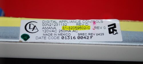 Amana Oven Control Board 31-32059602-C | 32059602C | OEM Used Tested (overlay good - Bisque)